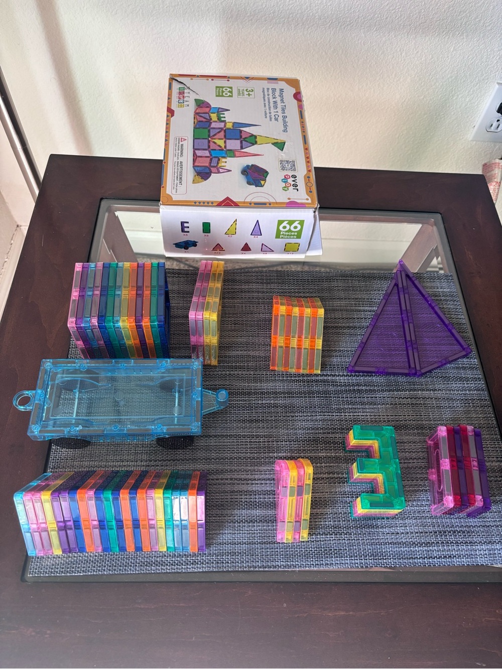 Magnetic Building Tiles Set - Multicolor Kids Construction Toy